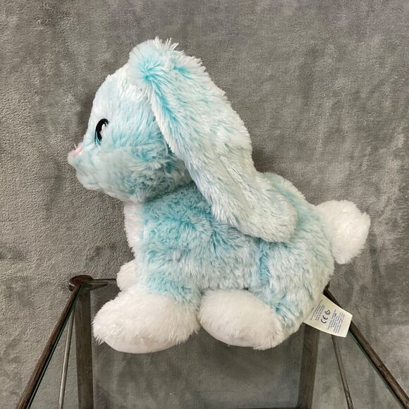 Build-A-Bear 2018 Merry Mint Blue White Bunny Rabbit Sparkle Plush  w sound - Picture 2 of 13